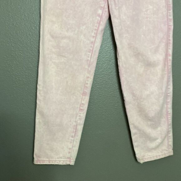 90s Pink Acid Wash Levi's High Waist 573s Pinup Jeans Relaxed Fit Tapered Leg - Picture 9 of 16
